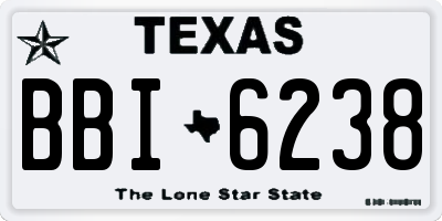 TX license plate BBI6238