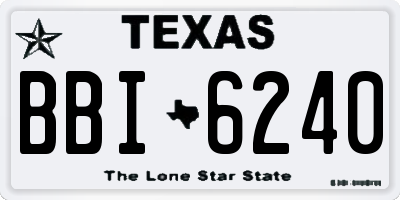TX license plate BBI6240