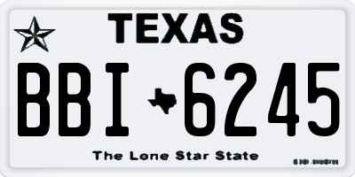 TX license plate BBI6245