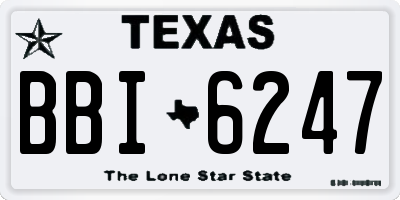 TX license plate BBI6247