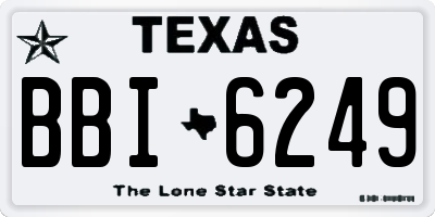 TX license plate BBI6249