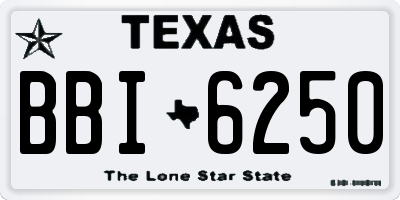 TX license plate BBI6250