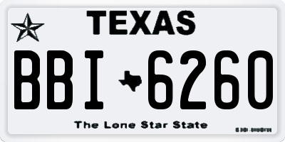 TX license plate BBI6260