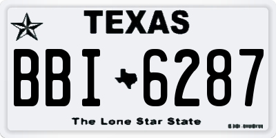 TX license plate BBI6287
