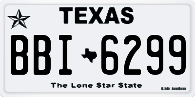 TX license plate BBI6299