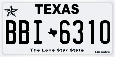 TX license plate BBI6310
