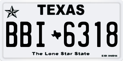 TX license plate BBI6318