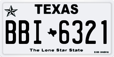 TX license plate BBI6321