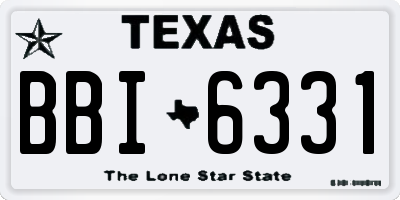 TX license plate BBI6331