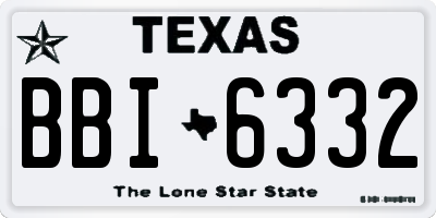 TX license plate BBI6332