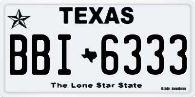 TX license plate BBI6333