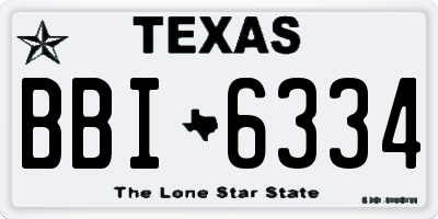 TX license plate BBI6334
