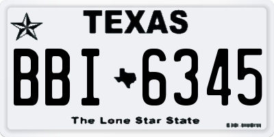 TX license plate BBI6345