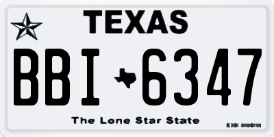 TX license plate BBI6347