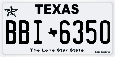 TX license plate BBI6350