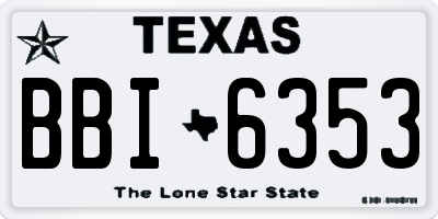 TX license plate BBI6353