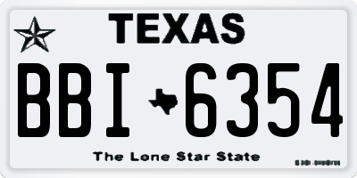 TX license plate BBI6354