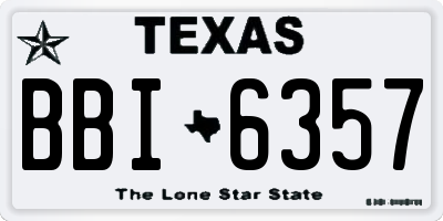 TX license plate BBI6357