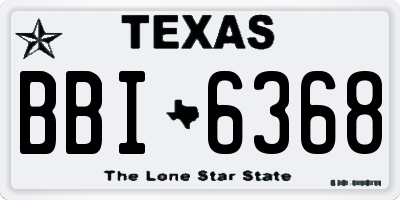 TX license plate BBI6368
