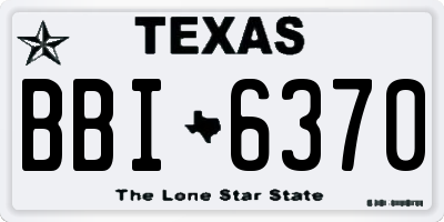 TX license plate BBI6370