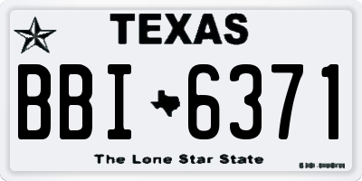 TX license plate BBI6371