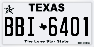 TX license plate BBI6401