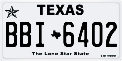 TX license plate BBI6402