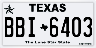 TX license plate BBI6403