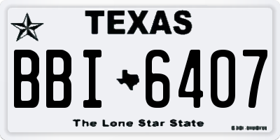 TX license plate BBI6407