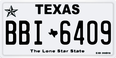 TX license plate BBI6409