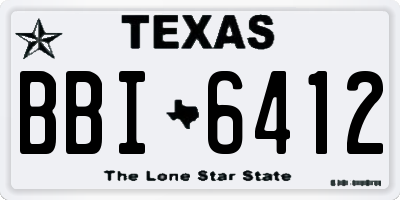 TX license plate BBI6412