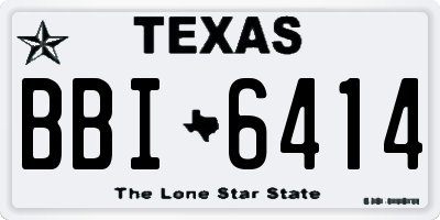 TX license plate BBI6414
