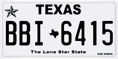 TX license plate BBI6415