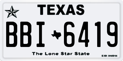 TX license plate BBI6419