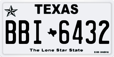 TX license plate BBI6432
