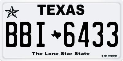 TX license plate BBI6433