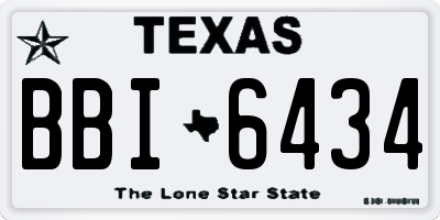 TX license plate BBI6434