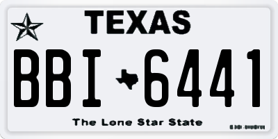 TX license plate BBI6441