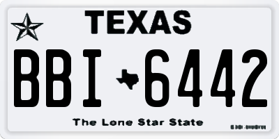 TX license plate BBI6442