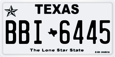 TX license plate BBI6445