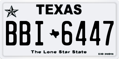 TX license plate BBI6447