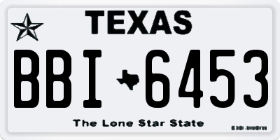 TX license plate BBI6453