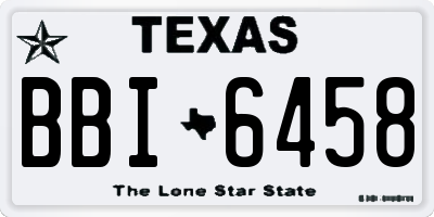 TX license plate BBI6458