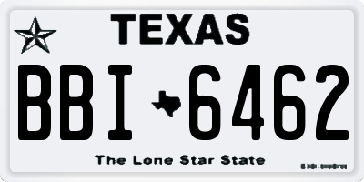 TX license plate BBI6462
