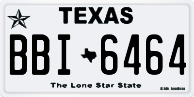 TX license plate BBI6464