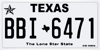 TX license plate BBI6471