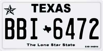 TX license plate BBI6472