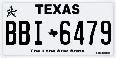 TX license plate BBI6479