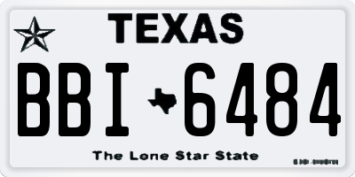 TX license plate BBI6484