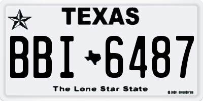 TX license plate BBI6487